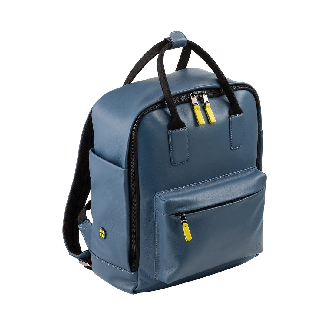 DUDU leren rugzak voor dames en heren - elegante en ruime unisex-casual rugzak, 19 liter, met voorvak en tabletvak, perfect voor werk, reizen en vrije tijd