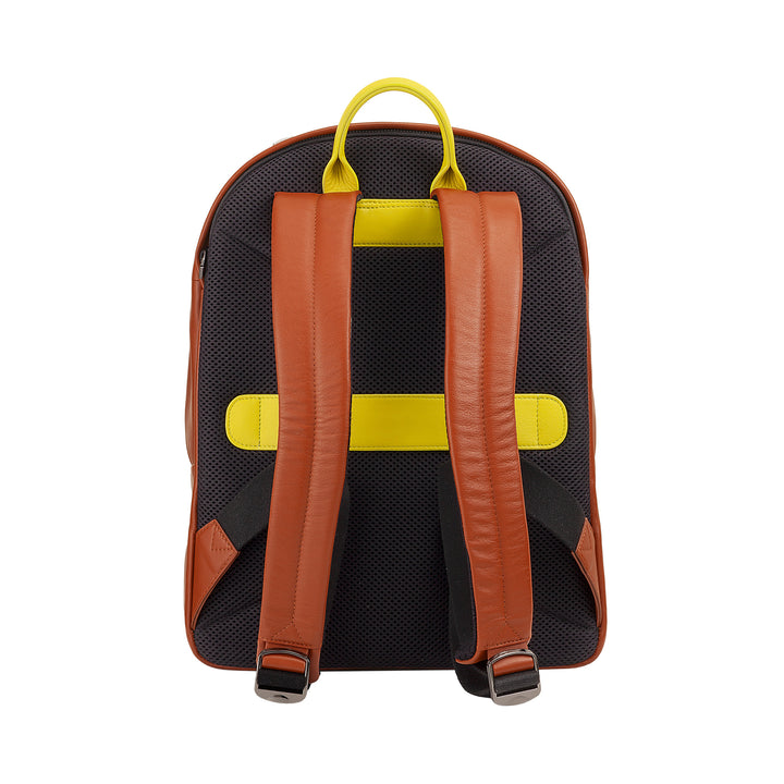 DUDU Lederrucksack für Damen und Herren – Tennis-inspiriertes Design, PC- oder MacBook-Rucksack, atmungsaktiver Rücken und gepolsterte Schultergurte