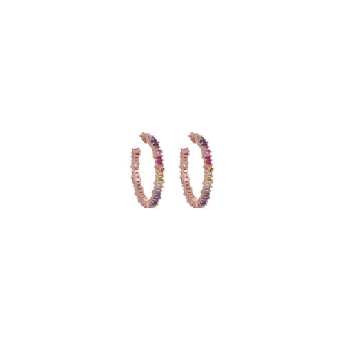 Coeurs Milan boucles d'oreilles cercle Maxi Hula-Love Dolly Park Collection argent 925 finition PVD or rose zircone cubique 24978514