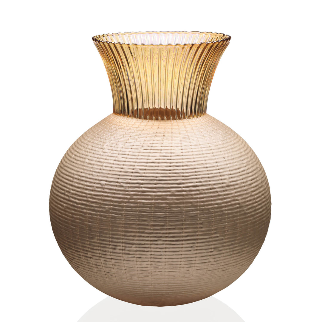 ivv vase Ophelia h 30cm verre soufflé bouche ambre 8307,5