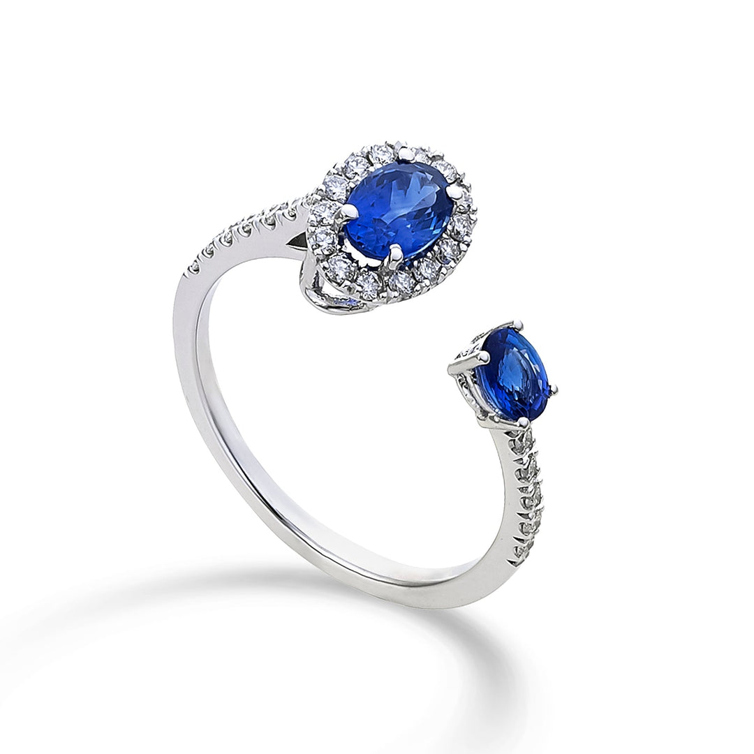 Golay Ring Contrarier Oval Sapphires