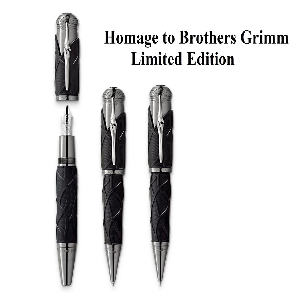 Montblanc ensemble 3 stylos Écrivains Edition2022 Brothers Grimm ( Stylo à bille + rouleau + sphère ) Édition limitée 128367