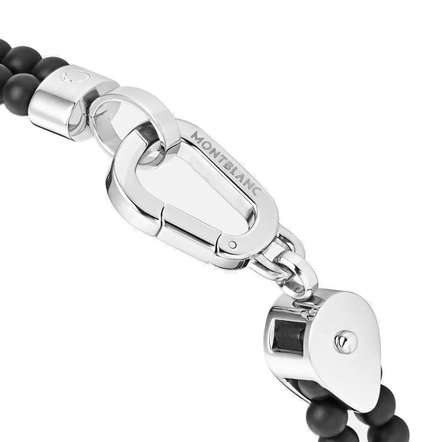 Montblanc bracelet double round wrap me onyx and steel size M 12596663