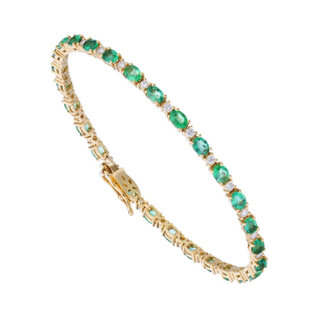Bracelet Golay Emeralds Ovale et Diamants