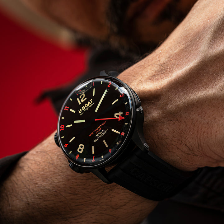 U-BOAT watch Capsoil Double Time DLC Red Rehaut 45 mm black steel 8841/A