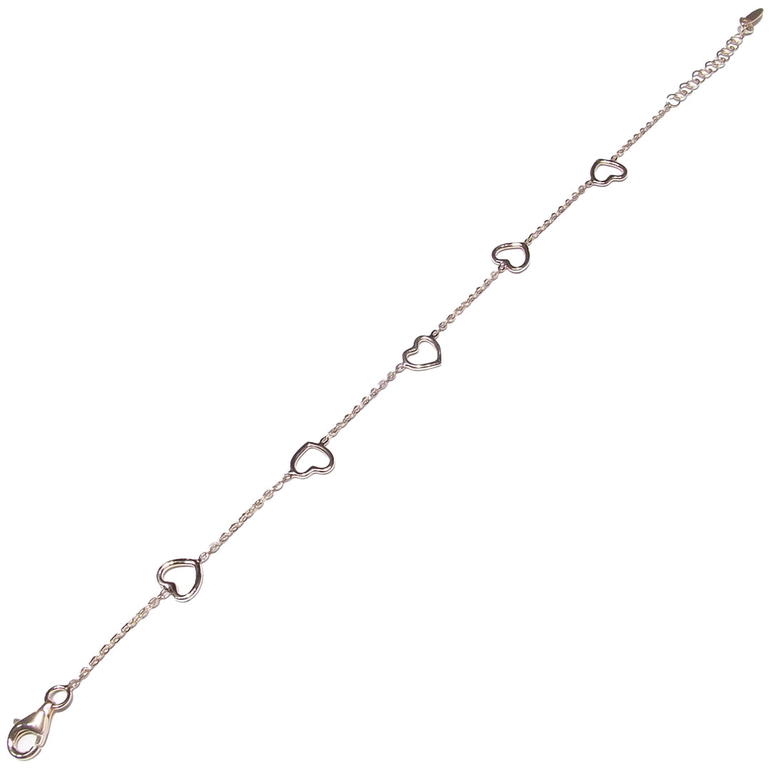 Capodagli armband 5 harten met 925 zilveren draad PVD-afwerking roze CPD-BRA-Arg-0001-R