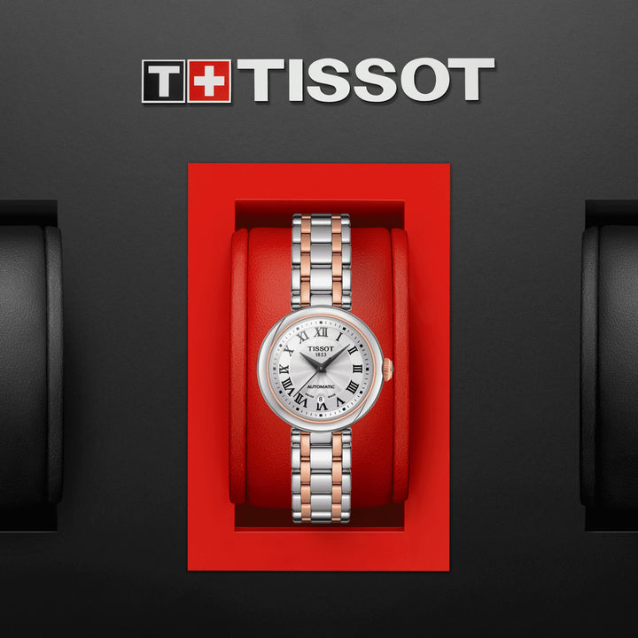 Tissot Beautiful Clock Automatisch 29 mm Automatisch wit staal PVD -afwerkingen Pink Gold T126.207.22.013.00