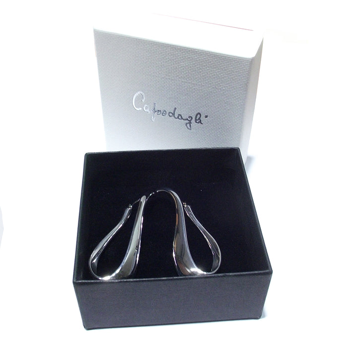 Capodagli-oorbellen met zilveren zilveren cirkel 925 CPD-uur-Arg-0002-bl-bl