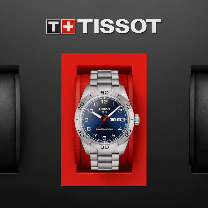 Tissot Watch PRS 516 PowerMitic 80 42 mm Blauw automatisch staal T131.430.11.042.00 uur