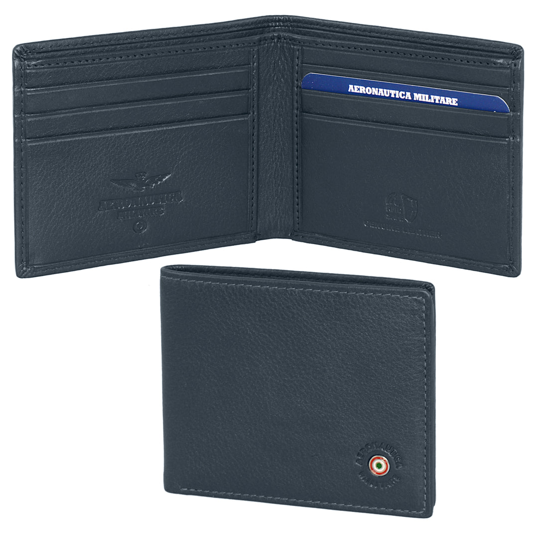 Leermachtleren portemonnee met creditcards AM130-BL