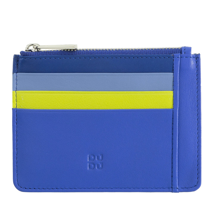 DuDu Kreditkarten Tasche in wirklich farbenfrohen Lederbrieftasche mit Reißverschluss