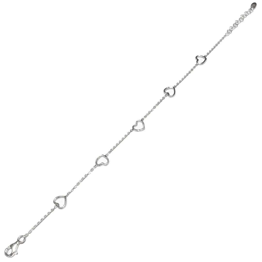 Capodagli bracciale 5 Cuori a filo argento 925 CPD-BRA-ARG-0001-B - Capodagli 1937