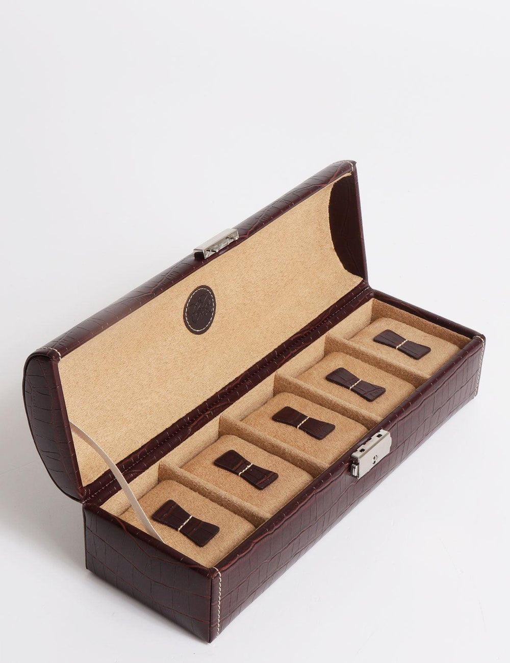 Friedrich23 5-seater watch box with crocodile print Testa di moro 20120-3 - Capodagli 1937