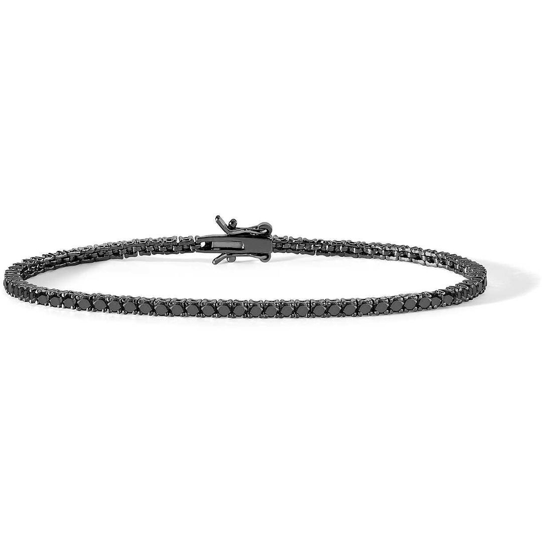 Comete bracciale Tennis argento 925 finitura PVD nero zirconi Neri UBR 899 M19 - Capodagli 1937