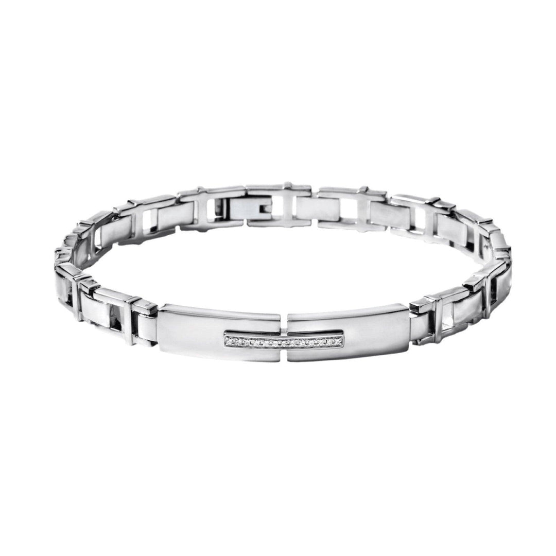 Comete bracciale uomo Senior acciaio e diamanti 0,0065ct UBR 366 - Gioielleria Capodagli