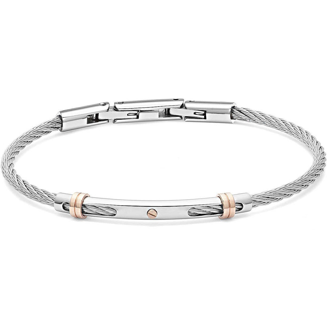 Comete bracciale uomo Wire acciaio lucido PVD oro rosa UBR 952 - Gioielleria Capodagli