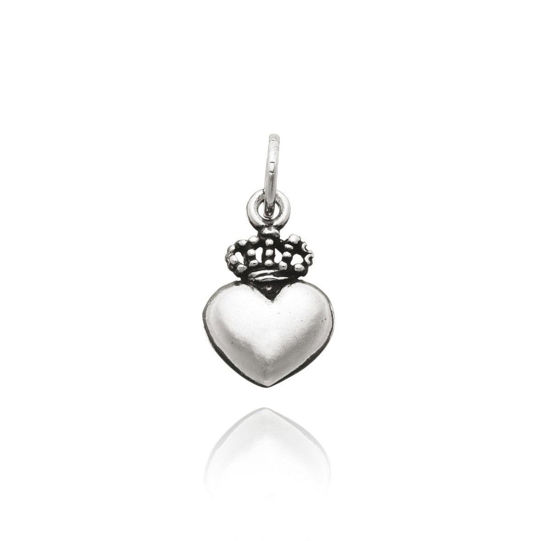 Giovanni Raspini bedel Hart met kroon 925 zilver 6418 - Capodagli Jewellery