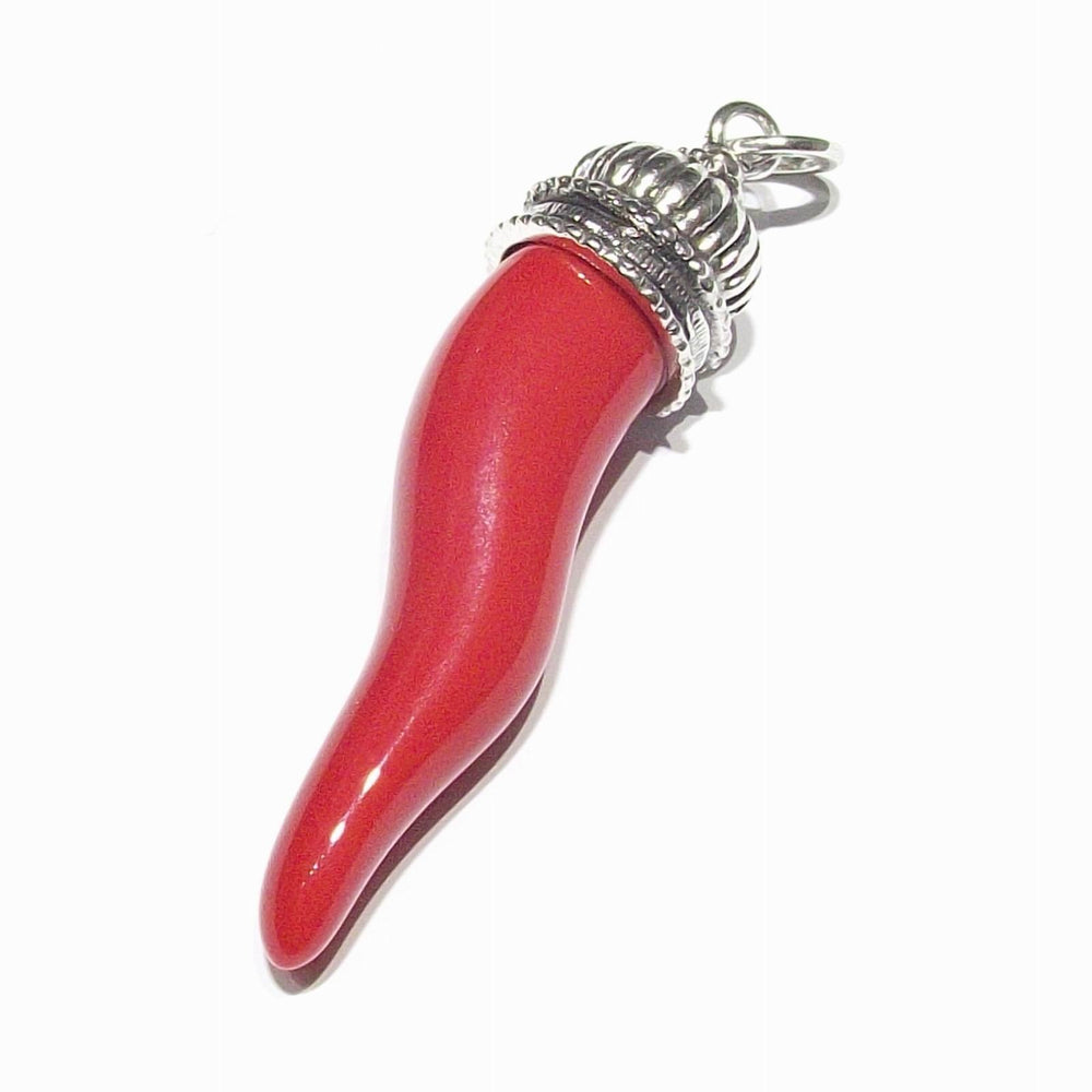 Giovanni Raspini zilveren hanger bedel medium rode hoornkoepel 8764 - Capodagli Jewellery