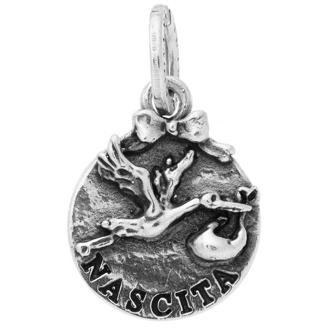 Giovanni Raspini ciondolo argento charm medaglia nascita 10273 - Gioielleria Capodagli