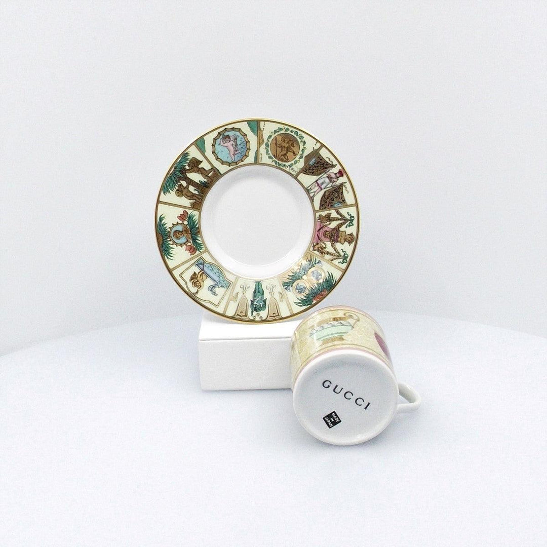 Gucci 1 tasse à café en porcelaine décorée de finitions dorées A-0559-A - Gioielleria Capodagli