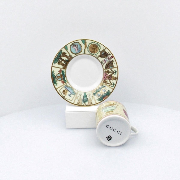 Gucci 1 tasse à café en porcelaine décorée de finitions dorées A-0559-A - Gioielleria Capodagli