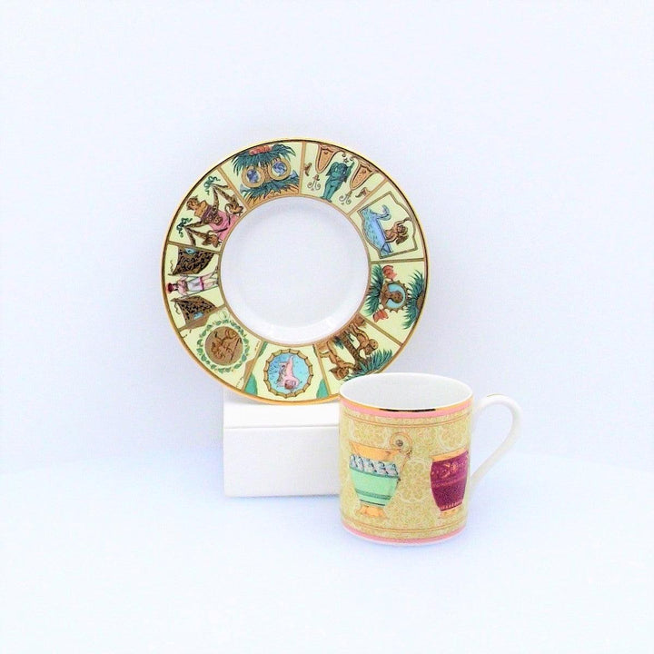Gucci 1 tasse à café en porcelaine décorée de finitions dorées A-0559-A - Gioielleria Capodagli