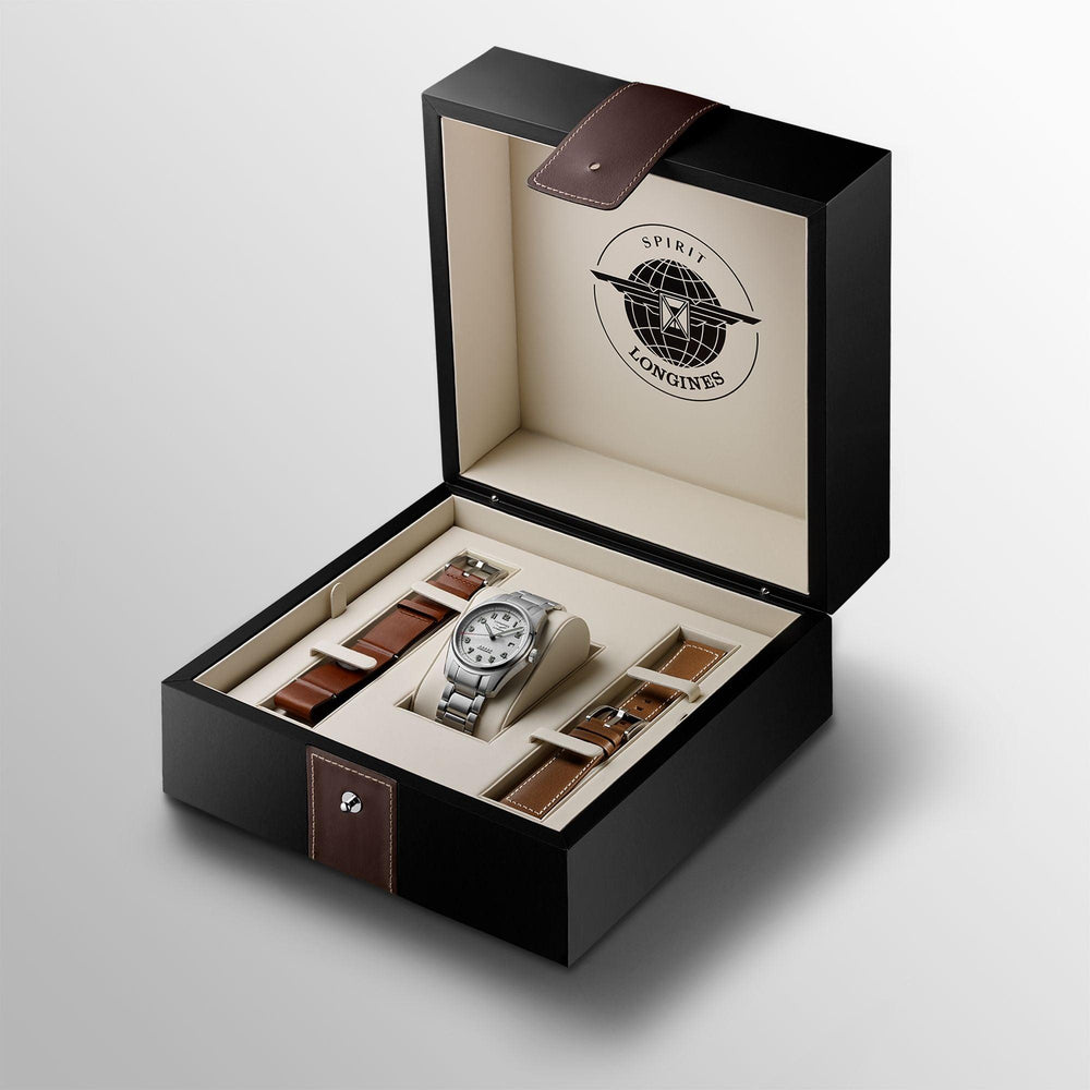 Longines horloge Spirit Prestige Edition 40 mm zilver automatisch staal L3.810.4.73.9 - Capodagli 1937