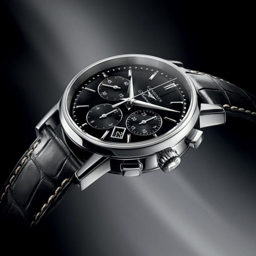 Longines orologio The Column Wheel Chronograph 40mm nero automatico acciaio L2.749.4.52.0 - Gioielleria Capodagli