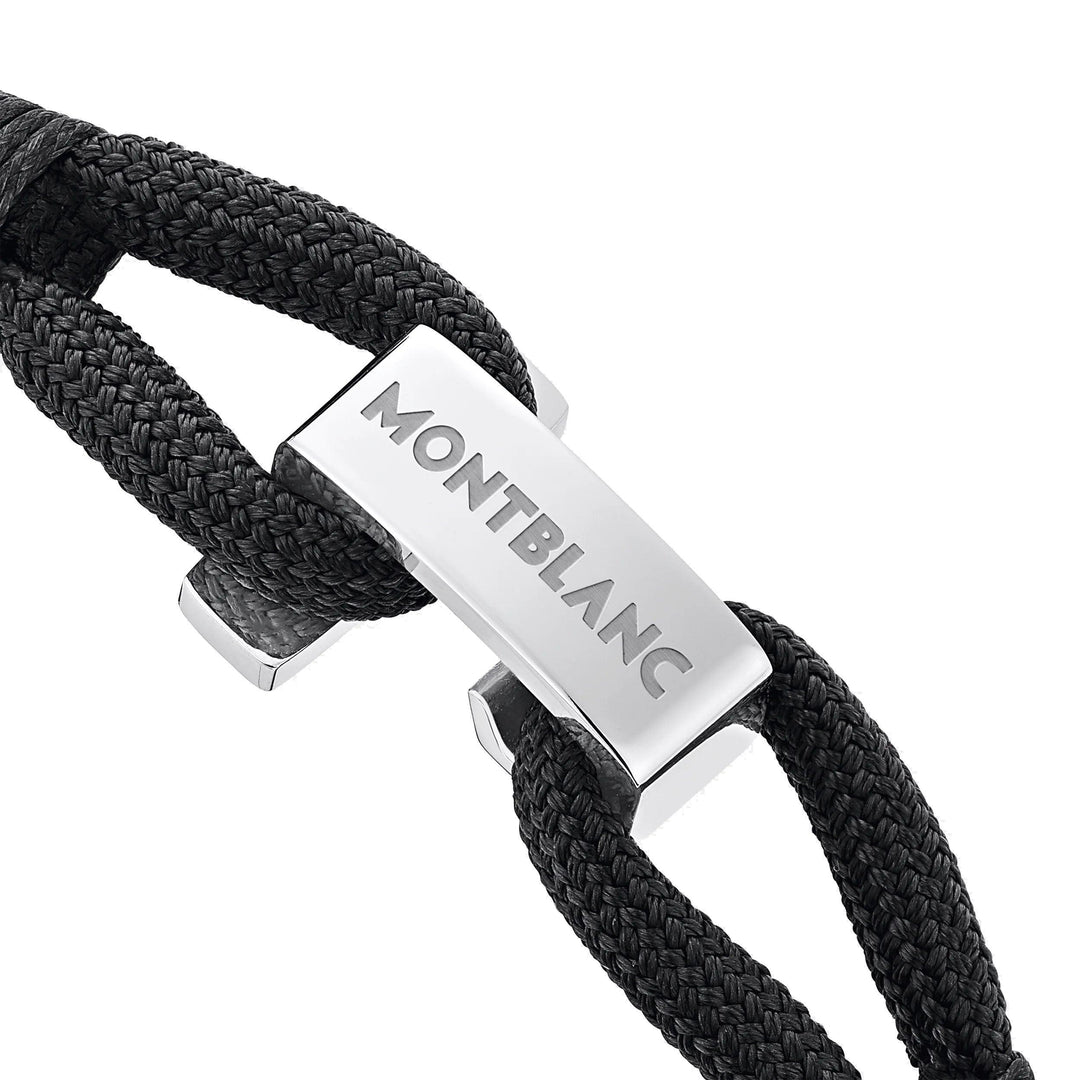 Montblanc bracciale Wrap Me nero in nylon e acciaio misura S 12838260 - Capodagli 1937