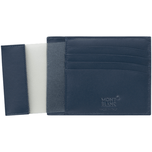 Montblanc custodia tascabile 4 scomparti con portadocumento Meisterstück blu navy 118311 - Gioielleria Capodagli