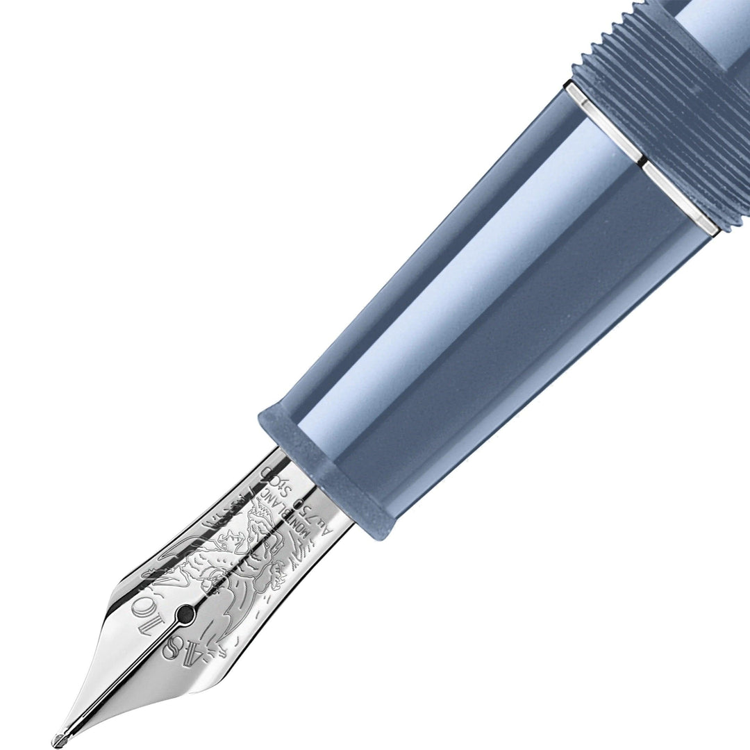 Montblanc stilografica Meisterstück Glacier Doué blu punta F 129402 - Capodagli 1937