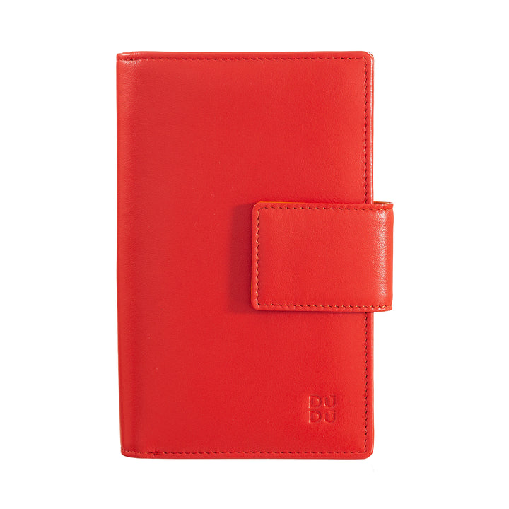 DuDu Frauen Brieftasche RFID große Kapazität in echtem Multikophon -Testleder mit Reißverschlusshalter und Kartenhalter