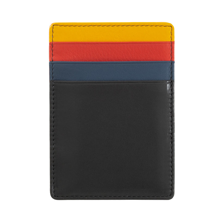 DUDU Magic Wallet Men's Magic Wallet Multicolor Leather with 6 Credit Card Slots