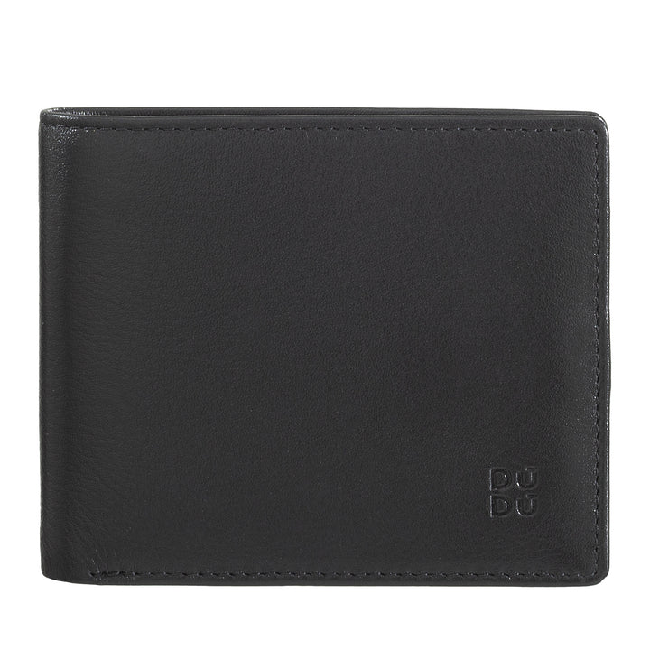 DuDu Slim lederen portemonnee voor heren met RFID -bescherming creditcardhouder met gekleurde portemonnee deuren