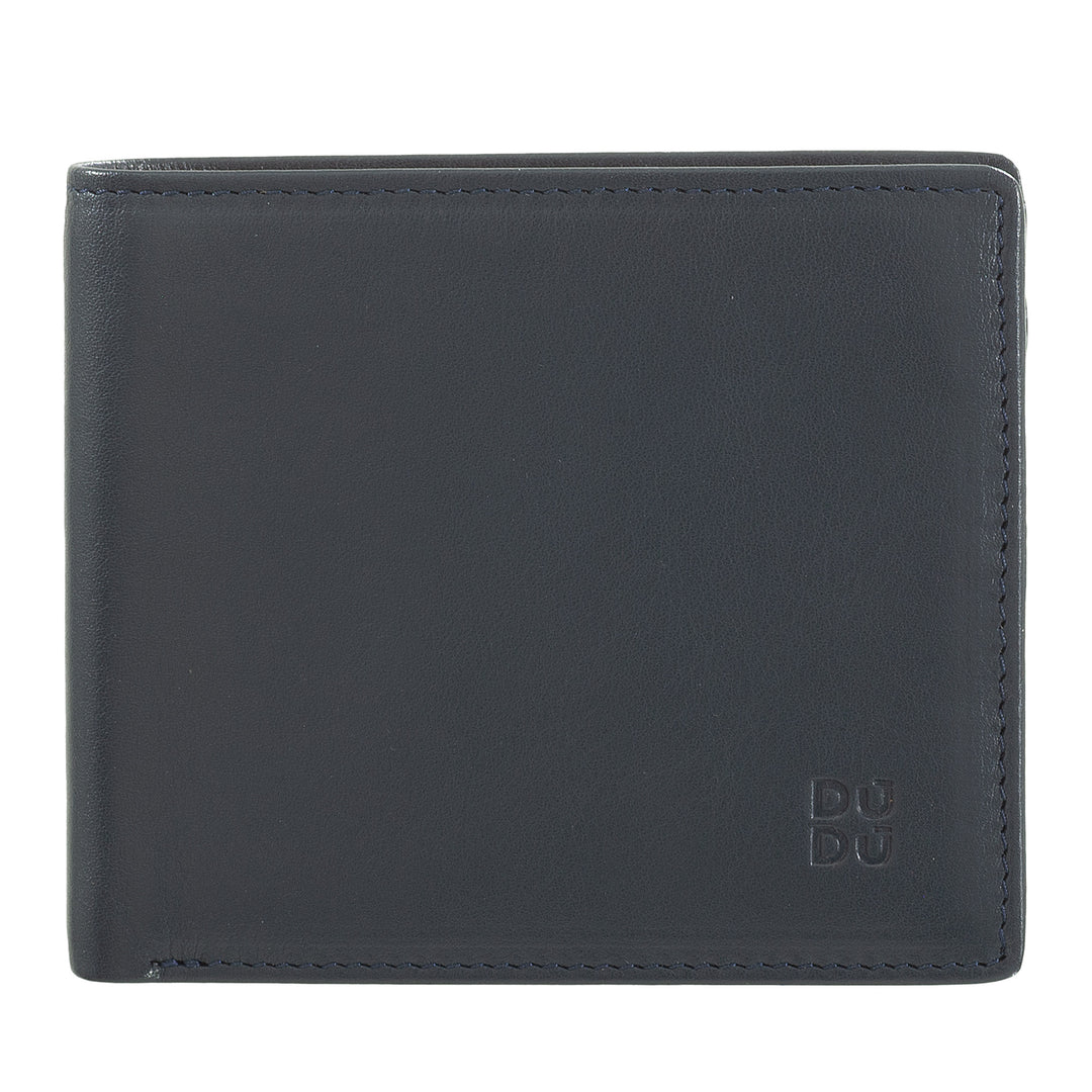 DUDU Small Men's RFID Leather Wallet with Coin Wallet