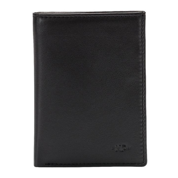 Portefeuille en cuir Nappa pour homme Porte-documents verticaux avec poches Porte-cartes de crédit