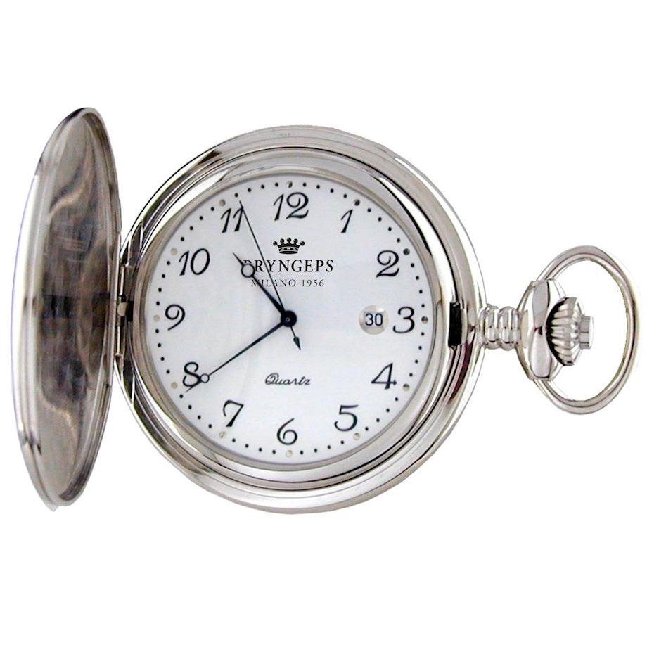 Pryngeps orologio da tasca Savonette 47mm bianco quarzo acciaio T079/1 - Capodagli 1937