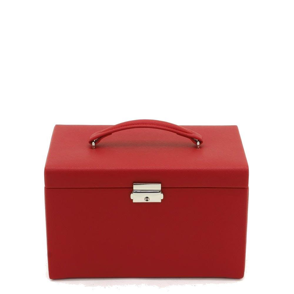 Friedrich23 jewelry box with handle and 3 drawers Red 23256-40 - Capodagli 1937