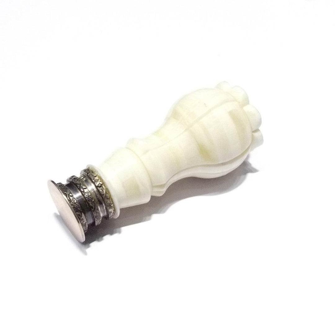 Seal in white horn based on burnished 925 silver A-OS045 - Gioielleria Capodagli