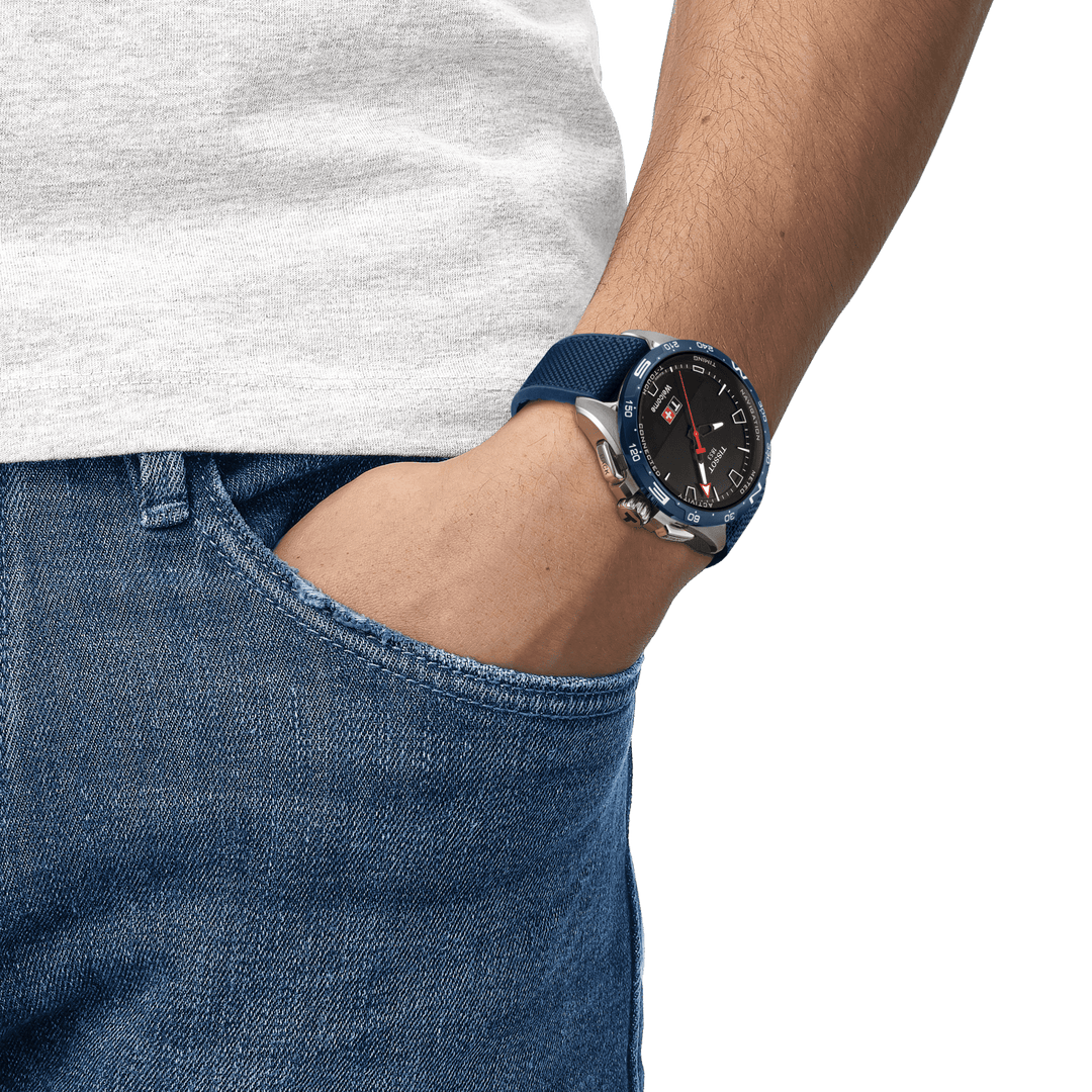 Tissot orologio smartwatch T-Touch Connect Solar blu T121.420.47.051.06 - Capodagli 1937