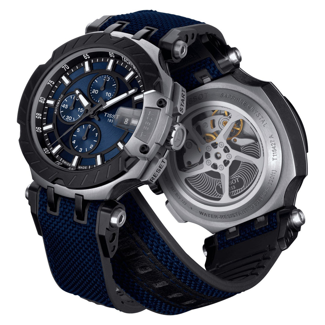 Tissot orologio uomo T-Race Automatic Chronograph 45mm acciaio PVD nero T115.427.27.041.00 - Gioielleria Capodagli