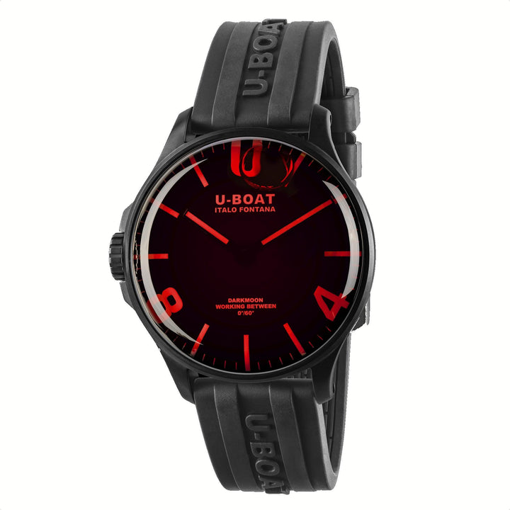 U-BOAT orologio DARKMOON 44mm RED GLASS IPB quarzo acciaio finitura IPB nero 8466/B - Capodagli 1937