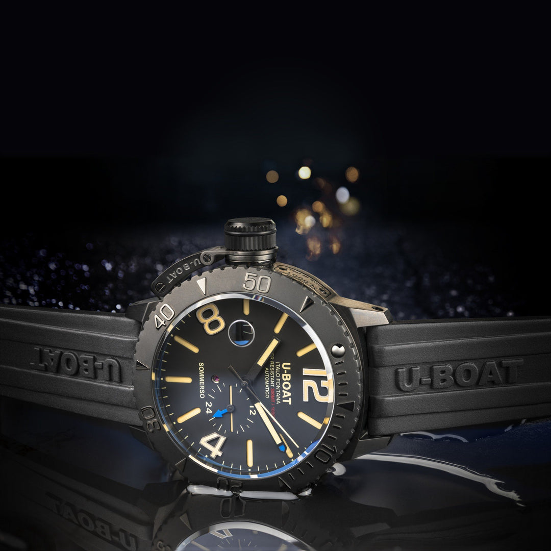 U-BOAT orologio uomo Sommerso DLC 46mm automatico acciaio nero 9015 - Gioielleria Capodagli