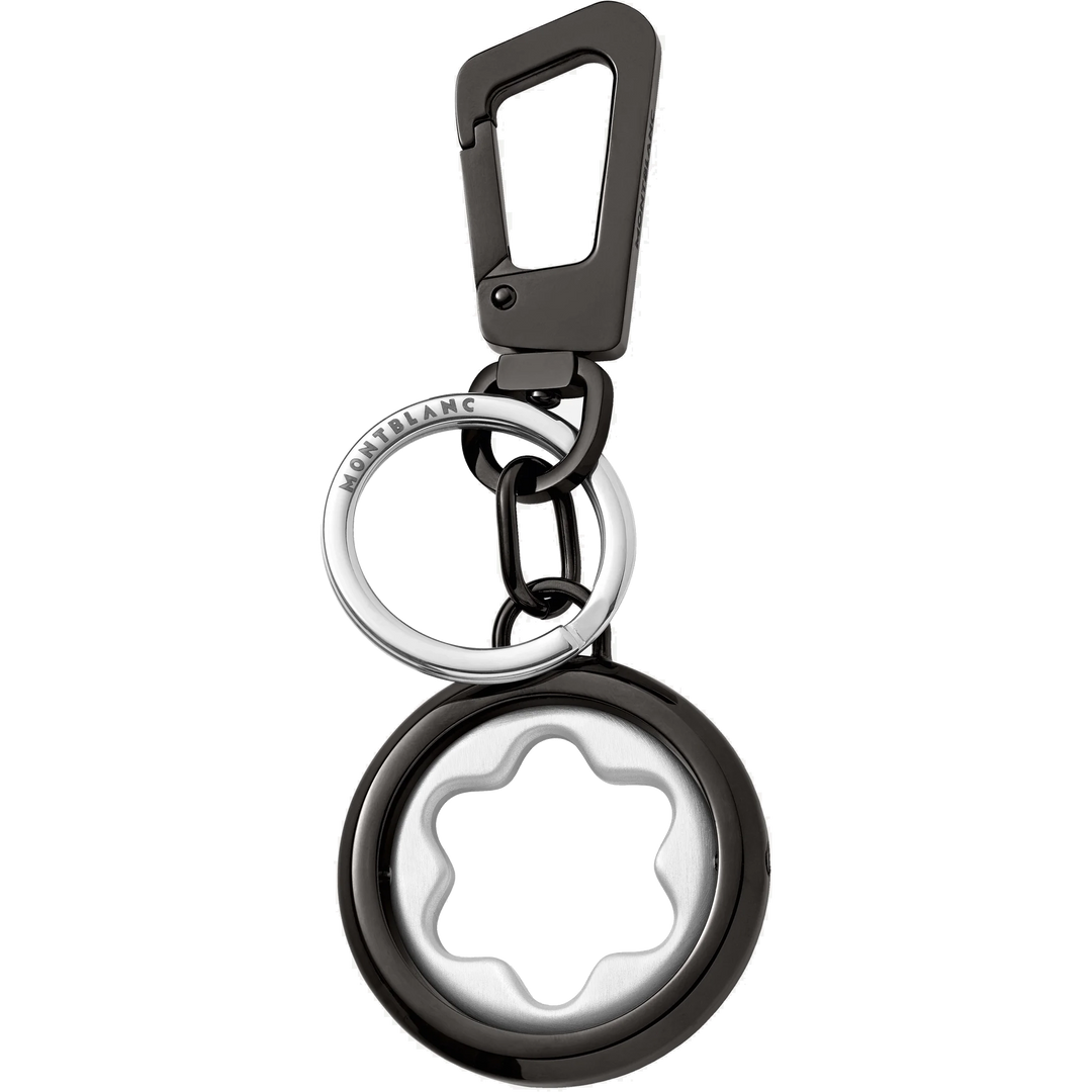 Montblanc key ring with swivel emblem Meisterst ⁇ ck grey ruthenium finish 128744