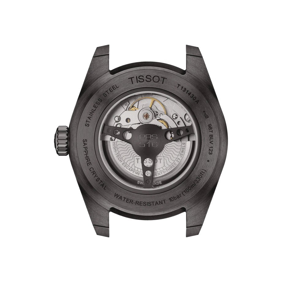 Montre Tissot PRS 516 Powermatic 80 42mm noir acier automatique finition PVD noir T131.430.36.052.00