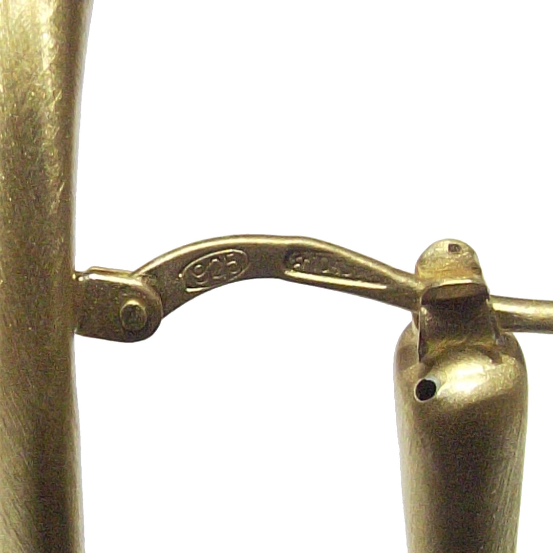 Capodagli-oorbellen in cirkelval 925 zilveren afwerking PVD goudgele satijn cpd-uur-arg-0002-gs