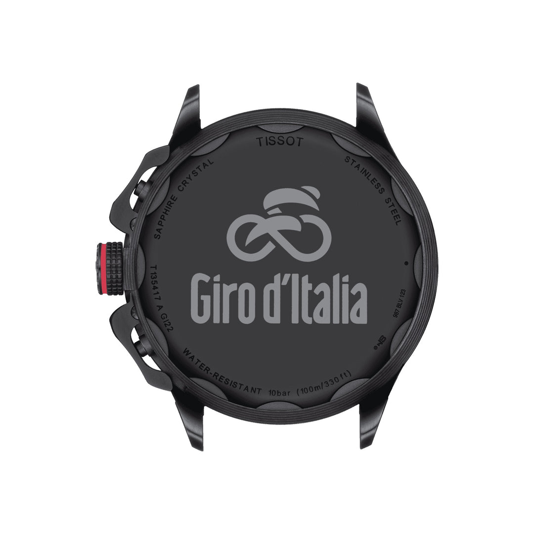 Tissot T-race Cycing Clock Girling d'Italia 2022 Speciale editie 45 mm Quartz Steel PVD Black T135.417.37.051.01