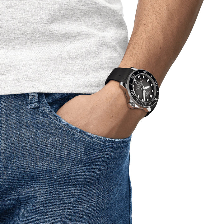 Tissot Watch Seastar 2000 Professional Ocmitic 80 46 mm schwarzer Automatikstahl T120.607.17.441.00