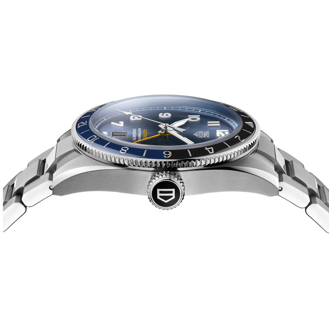 TAG Heuer Clock Autobia Consc GMT Kaliber 7 Limited Edition 42 mm Blue Automatic Steel Wheel11a.ba0650